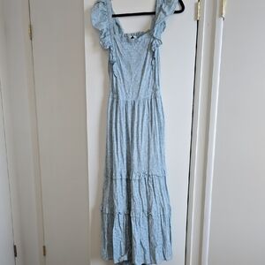 Universal Thread Light Blue Ruffle Maxi Dress